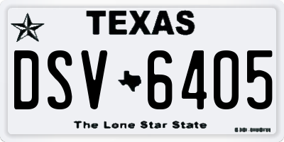 TX license plate DSV6405