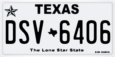 TX license plate DSV6406