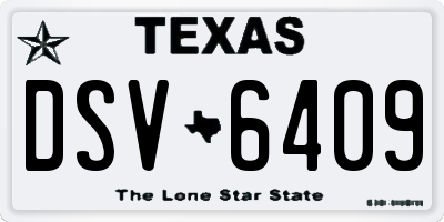 TX license plate DSV6409