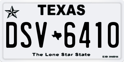 TX license plate DSV6410