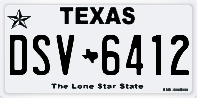 TX license plate DSV6412