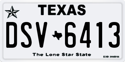 TX license plate DSV6413