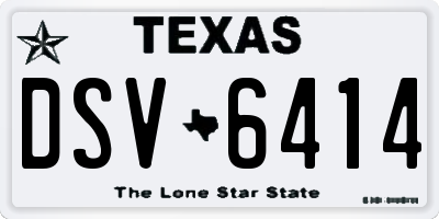 TX license plate DSV6414