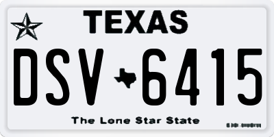 TX license plate DSV6415