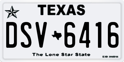 TX license plate DSV6416