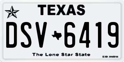 TX license plate DSV6419