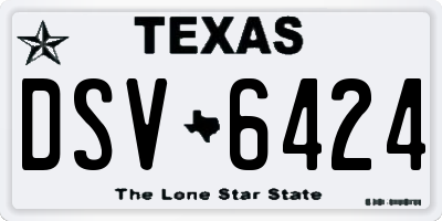 TX license plate DSV6424