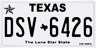 TX license plate DSV6426