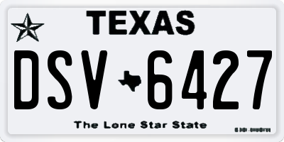 TX license plate DSV6427