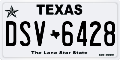 TX license plate DSV6428