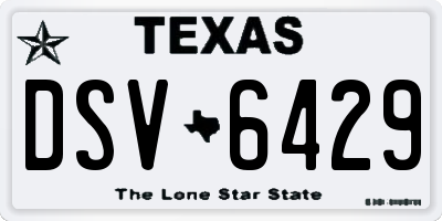 TX license plate DSV6429