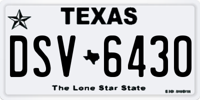 TX license plate DSV6430
