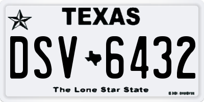 TX license plate DSV6432
