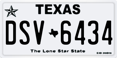 TX license plate DSV6434