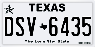 TX license plate DSV6435