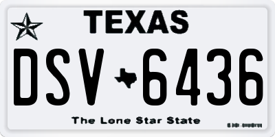 TX license plate DSV6436