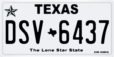 TX license plate DSV6437