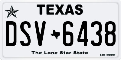 TX license plate DSV6438