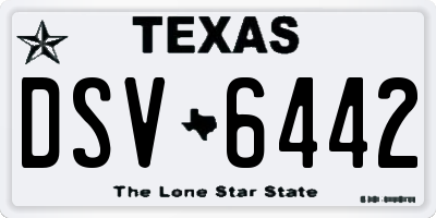 TX license plate DSV6442