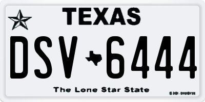 TX license plate DSV6444