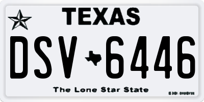 TX license plate DSV6446