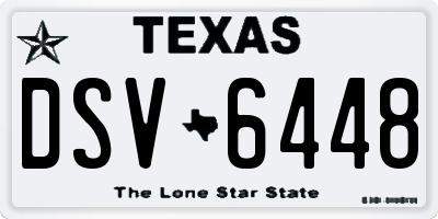 TX license plate DSV6448