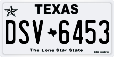 TX license plate DSV6453