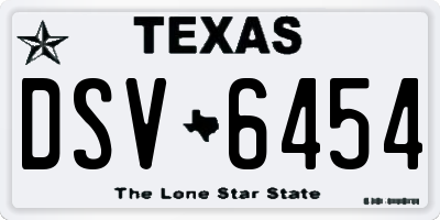 TX license plate DSV6454