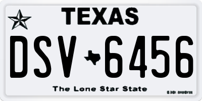 TX license plate DSV6456