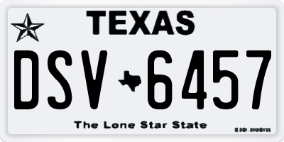TX license plate DSV6457