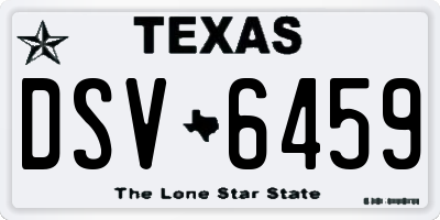 TX license plate DSV6459