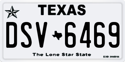 TX license plate DSV6469
