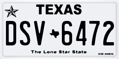 TX license plate DSV6472