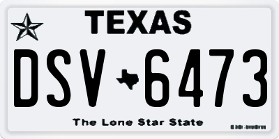 TX license plate DSV6473