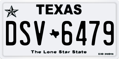 TX license plate DSV6479