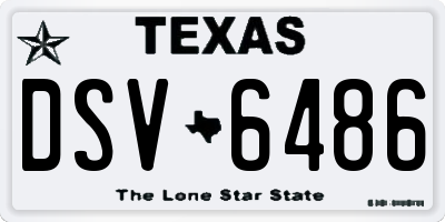 TX license plate DSV6486