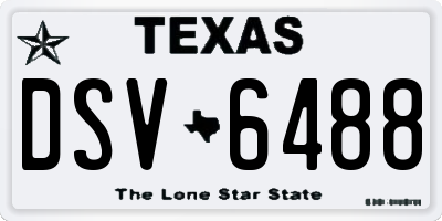 TX license plate DSV6488