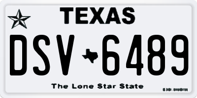 TX license plate DSV6489