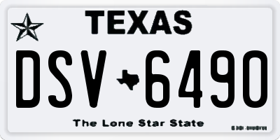 TX license plate DSV6490