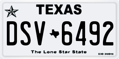 TX license plate DSV6492