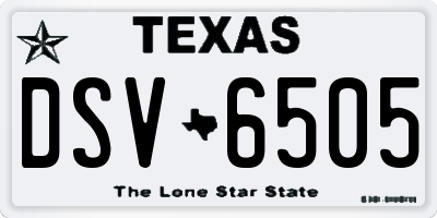 TX license plate DSV6505