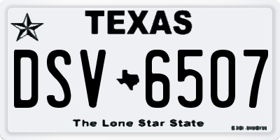 TX license plate DSV6507