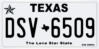 TX license plate DSV6509