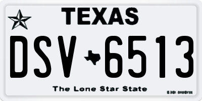 TX license plate DSV6513