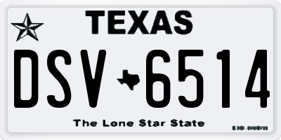 TX license plate DSV6514