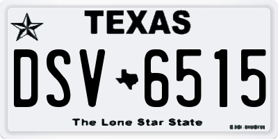 TX license plate DSV6515