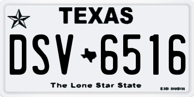 TX license plate DSV6516