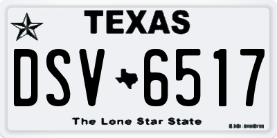 TX license plate DSV6517