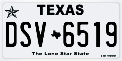 TX license plate DSV6519