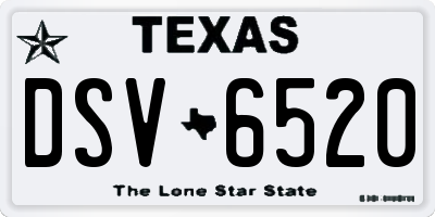 TX license plate DSV6520